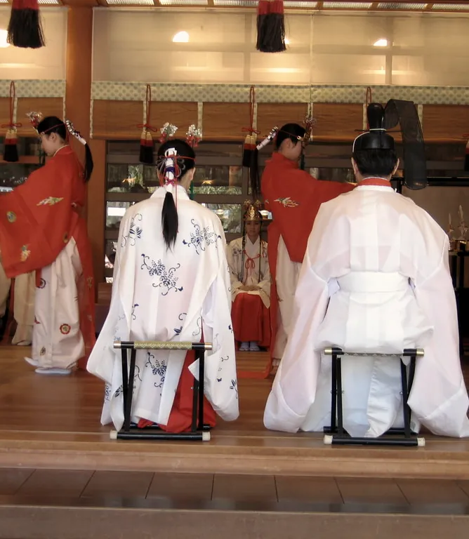 A traditional wedding ceremony seen from behind